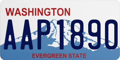 WA license plate AAP1890