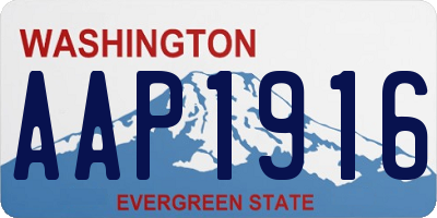 WA license plate AAP1916