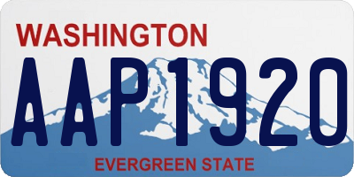 WA license plate AAP1920