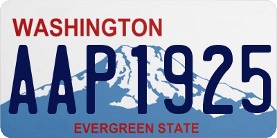 WA license plate AAP1925