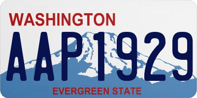 WA license plate AAP1929