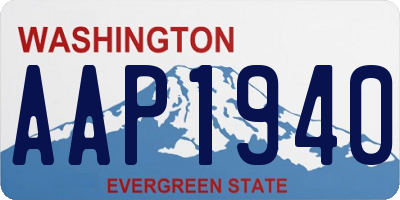 WA license plate AAP1940