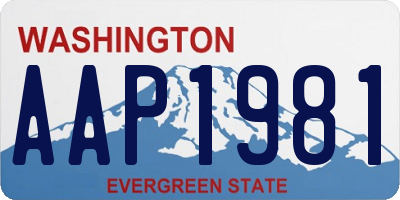 WA license plate AAP1981