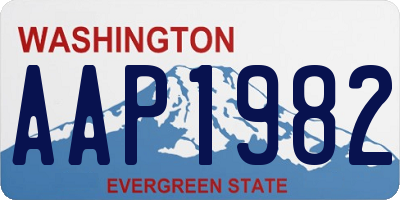 WA license plate AAP1982
