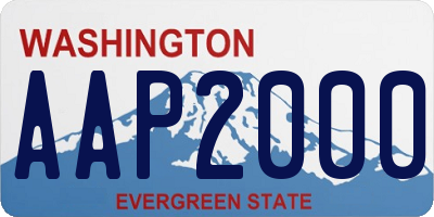 WA license plate AAP2000