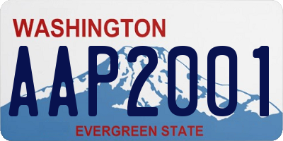 WA license plate AAP2001