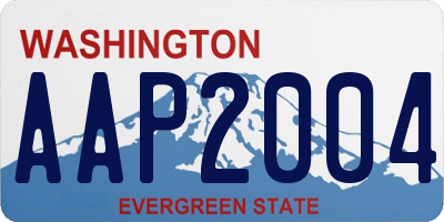 WA license plate AAP2004