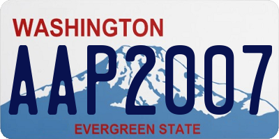 WA license plate AAP2007