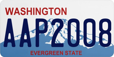 WA license plate AAP2008