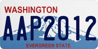WA license plate AAP2012