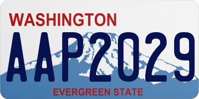 WA license plate AAP2029