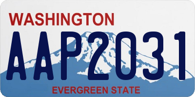 WA license plate AAP2031