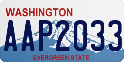 WA license plate AAP2033