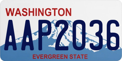 WA license plate AAP2036