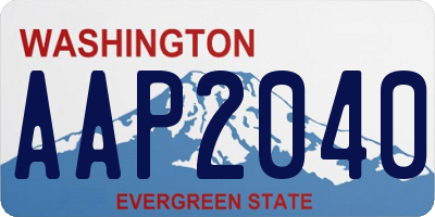 WA license plate AAP2040