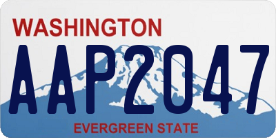 WA license plate AAP2047