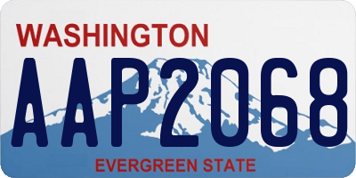 WA license plate AAP2068