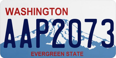 WA license plate AAP2073