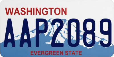 WA license plate AAP2089