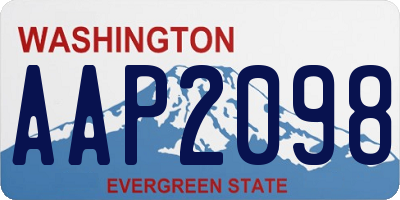 WA license plate AAP2098