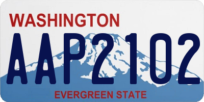 WA license plate AAP2102