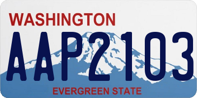 WA license plate AAP2103