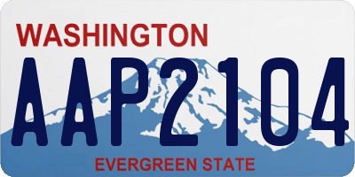 WA license plate AAP2104