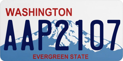 WA license plate AAP2107