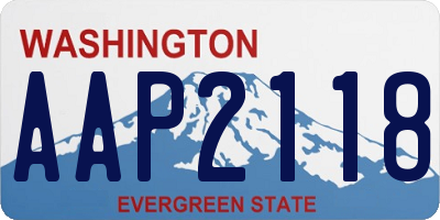 WA license plate AAP2118