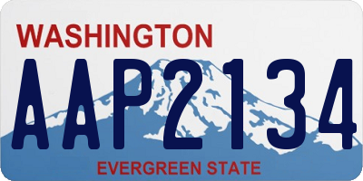 WA license plate AAP2134