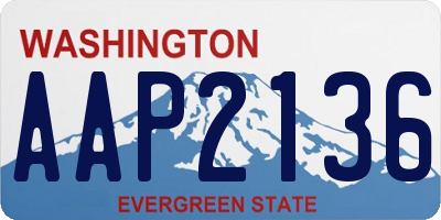 WA license plate AAP2136