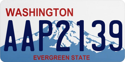 WA license plate AAP2139