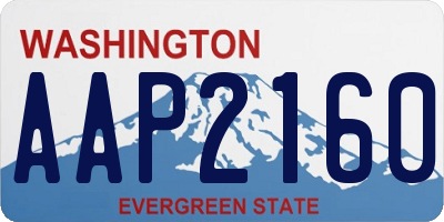 WA license plate AAP2160