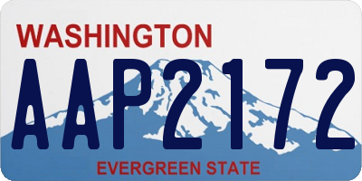 WA license plate AAP2172