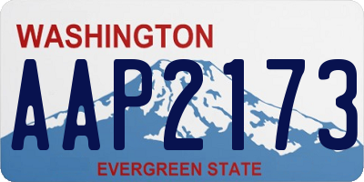 WA license plate AAP2173