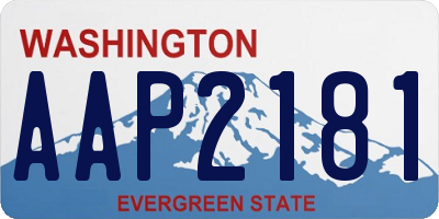 WA license plate AAP2181