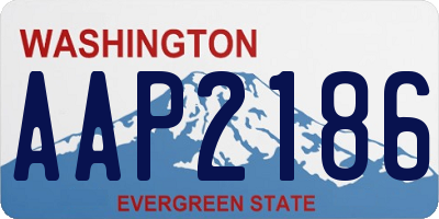 WA license plate AAP2186