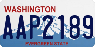 WA license plate AAP2189