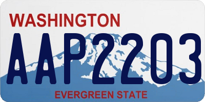 WA license plate AAP2203