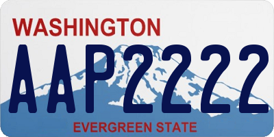 WA license plate AAP2222