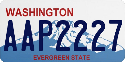 WA license plate AAP2227