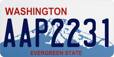 WA license plate AAP2231