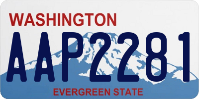 WA license plate AAP2281