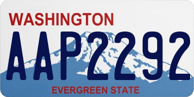 WA license plate AAP2292
