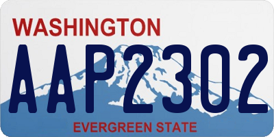 WA license plate AAP2302