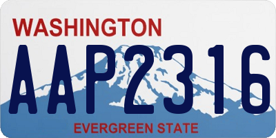 WA license plate AAP2316