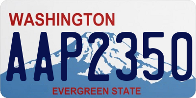 WA license plate AAP2350