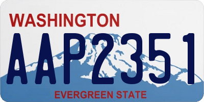 WA license plate AAP2351
