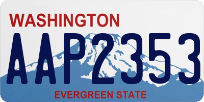 WA license plate AAP2353