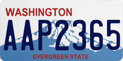 WA license plate AAP2365